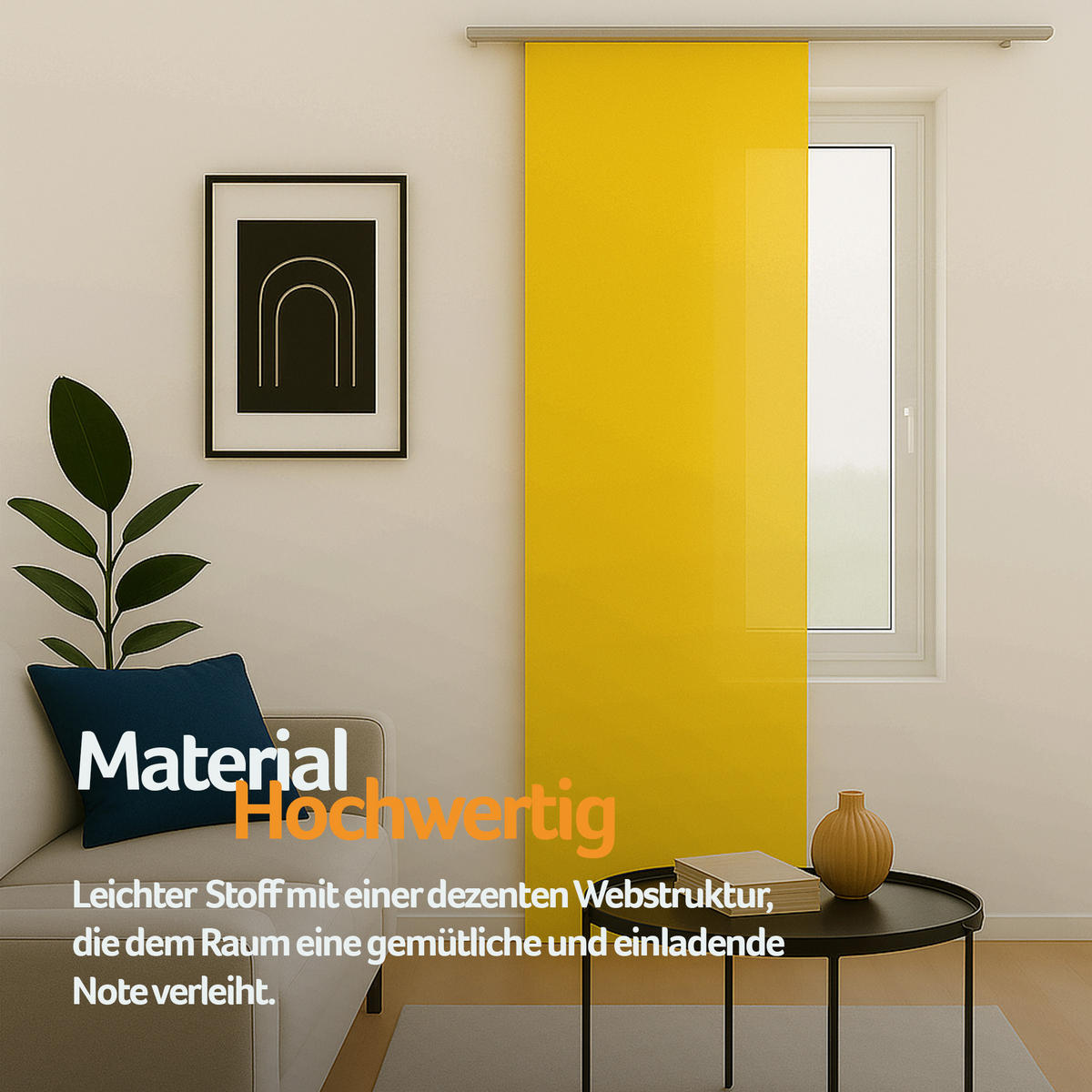 FLÄCHENVORHANG blickdicht 60x245 cm Gelb mit Technik - Hellgelb, Textil (60/245cm)
