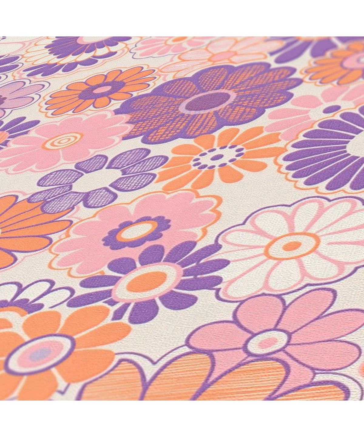 VLIESTAPETE Lila 53/850 cm - Orange, Textil (53/1cm) - KUNSTLOFT