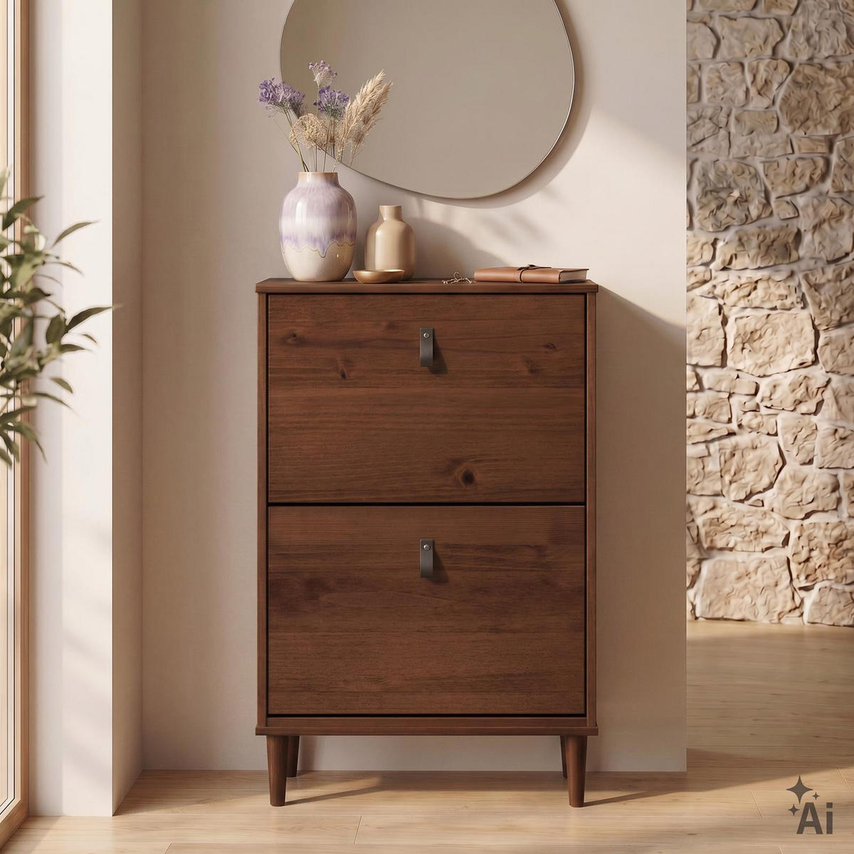 SCHUHKIPPER MIKKA Kastanie - Kastanienfarben, Holz (59/96/25cm) - IDIMEX