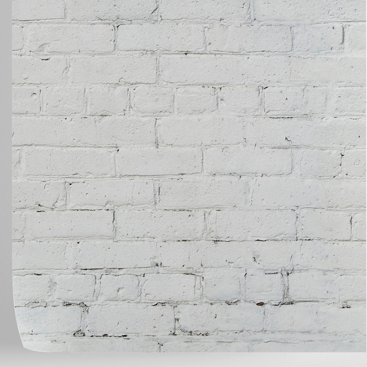 TAPETE Ziegel aus echtem Papier, 200x280cm, 8 Bögen - Weiß, Papier (200/280cm) - WALLPAPERS4BEGINNERS