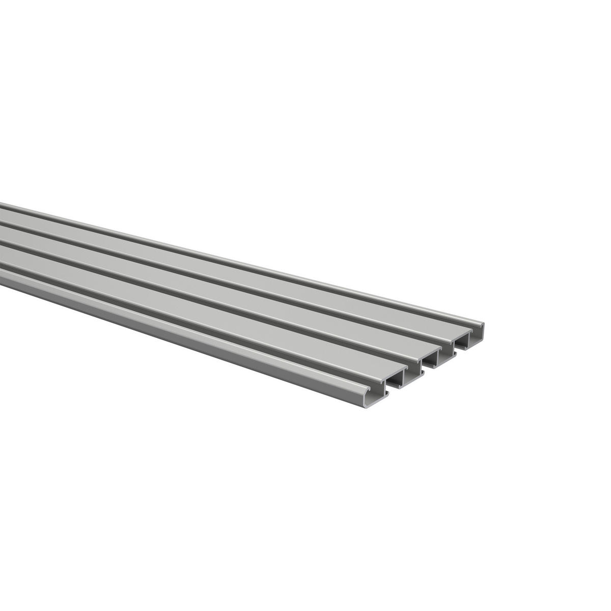GARDINENSCHIENE Slimline 100 cm, 3-/4-läufig Silbergrau - Silberfarben/Alufarben, Metall (8.6/1.1/100cm) - INTERDECO