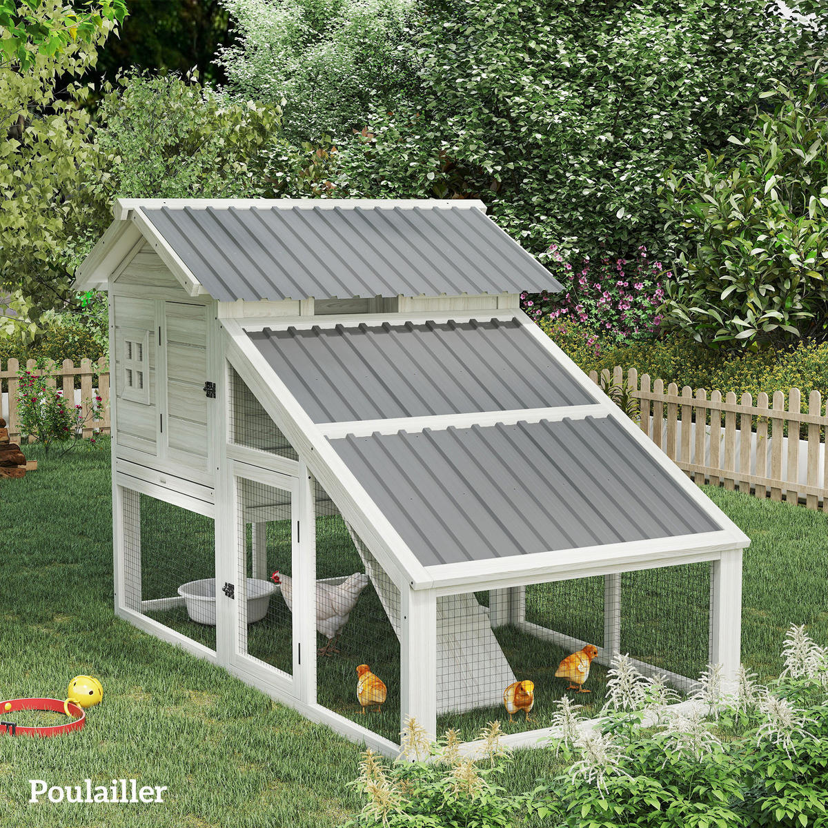 GERÄTEHAUS Hellgrau wasserdicht Metall 12er-Set 129/45/0.03 cm - Hellgrau, Metall (129/45cm) - PANGIVO