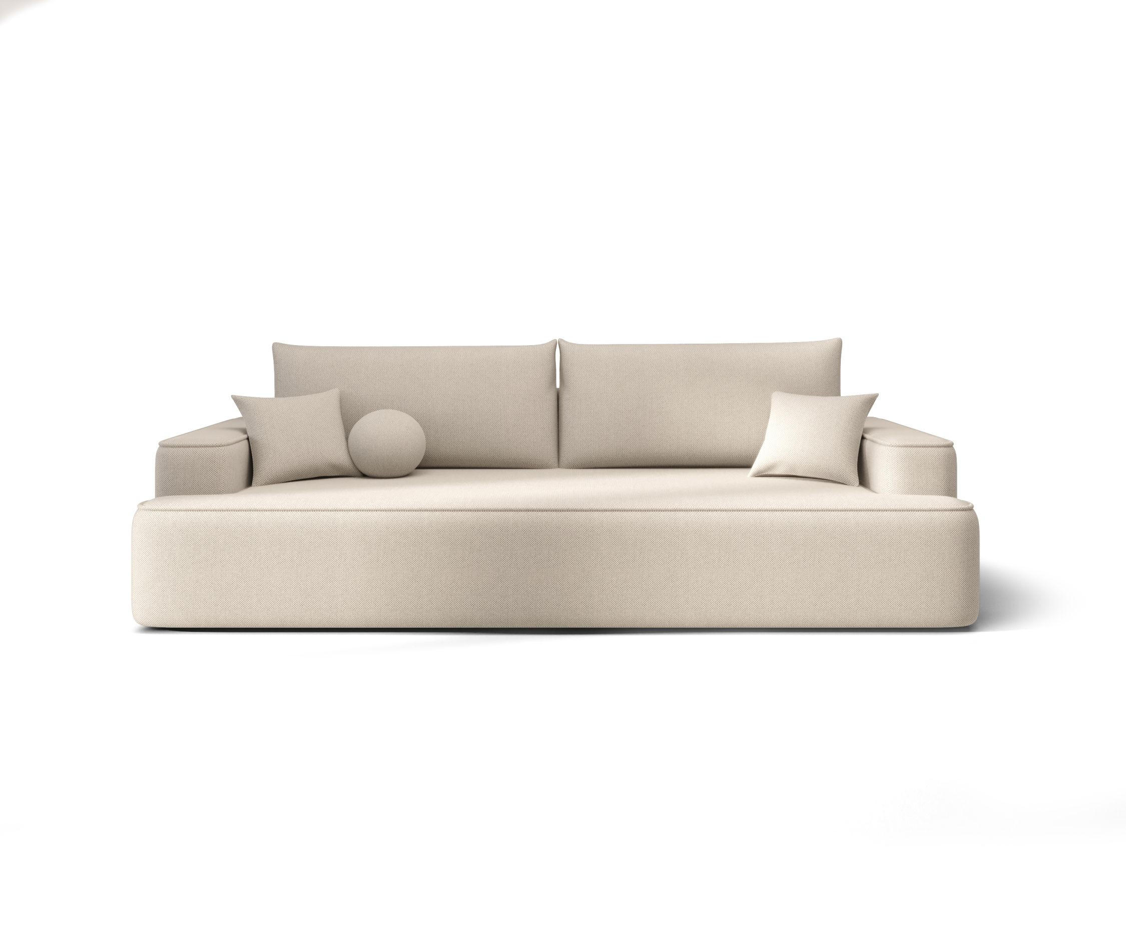 SOFA mit Schlaffunktion FIGO Curio 09 - Ecru, Textil (250/75/150cm) - Bedante