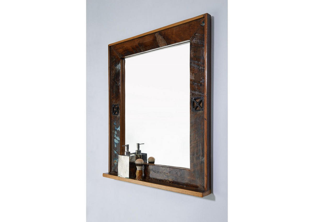 SPIEGEL Altholz 68x8x79 mehrfarbig lackiert NATURE OF SPIRIT BAD #104 - Multicolor, Holz (68/79/8cm) - Massivmoebel24