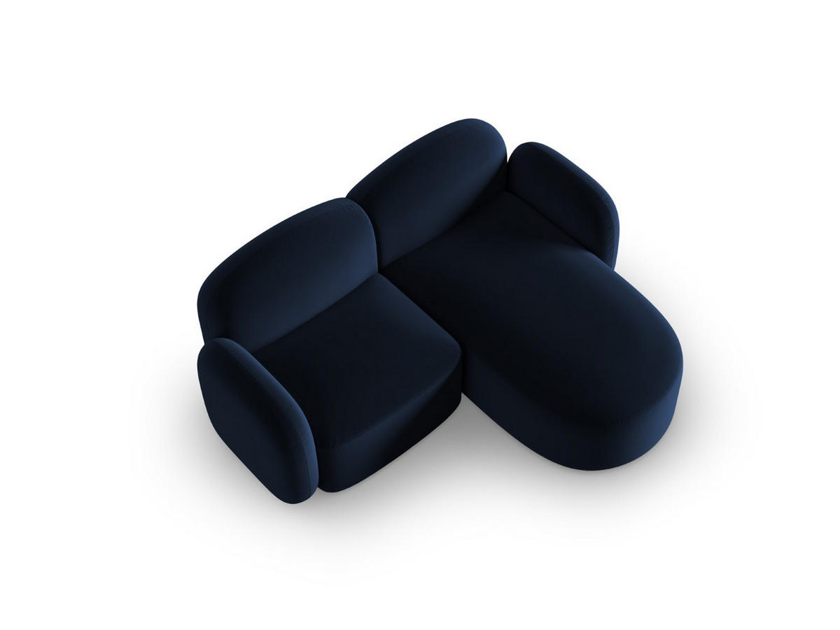 ECKSOFA rechts Blair aus Samt königsblau 3 Sitzplätze - Blau, Textil (155/194cm) - Micadoni