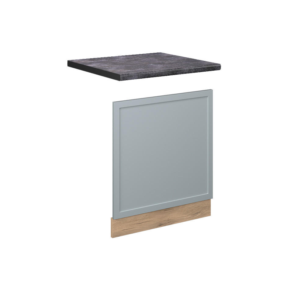 FRONTBLENDE Fame-Line Hellblau-grau 60 cm, AP Anthrazit - Honigeiche/Eiche Wotan, Holzwerkstoff (60/67.4/1.6cm) - Vicco