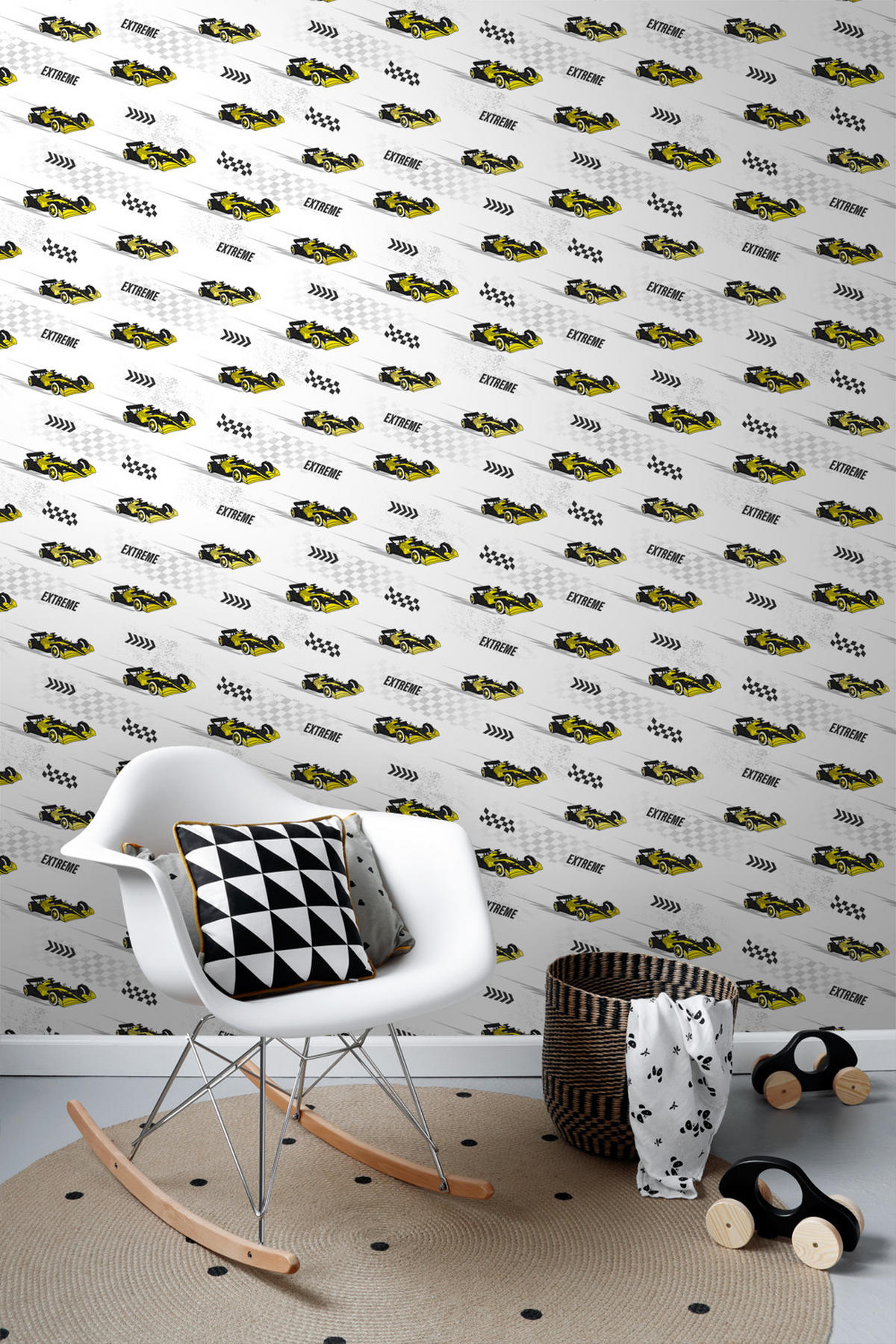 TAPETE Rennwagen 50 x 900 cm - Gelb, Papier (50/0.1cm) - Sanders & Sanders