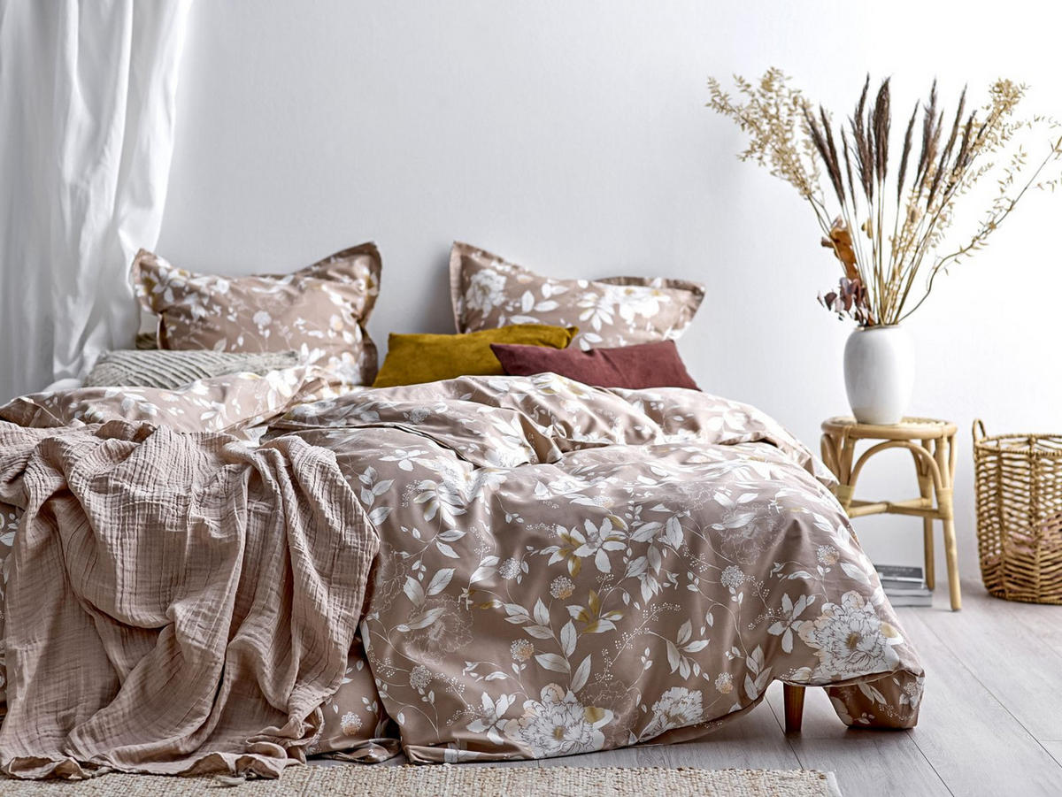 BETTWÄSCHE Garden Bloom beige 135/200 cm Baumwolle - Beige, Textil (135/200cm) - Södahl