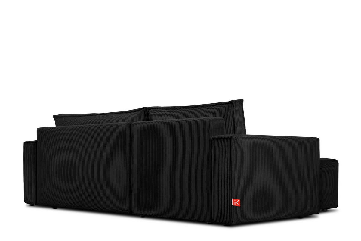 ECKSOFA-LINKS/RECHTS NAPI Schlaffunktion mit Cordbezug, antracyt - Schwarz, Textil (246/148cm) - KONSIMO®