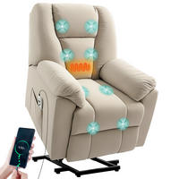 MASSAGESESSEL DE-15427 elektrisch mit Massage, Heizung und USB Beige - Beige, Metall (88/101/93cm) - ComfortXL
