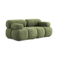 2-SITZER-SOFA Chenille Stoff Grün - Schwarz/Grau, Kunststoff/Textil (190/70/96cm) - Makamii
