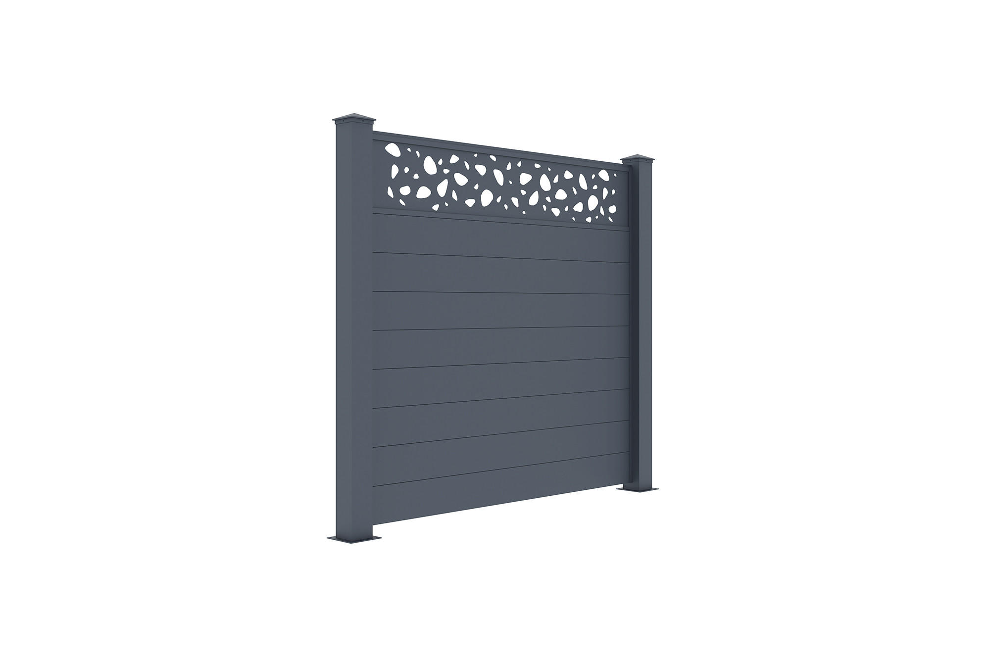 SICHTSCHUTZZAUN 5er-Set Sunny grau 1,9m H.170cm aluminium - Grau, Metall (945/166cm) - Casanoov