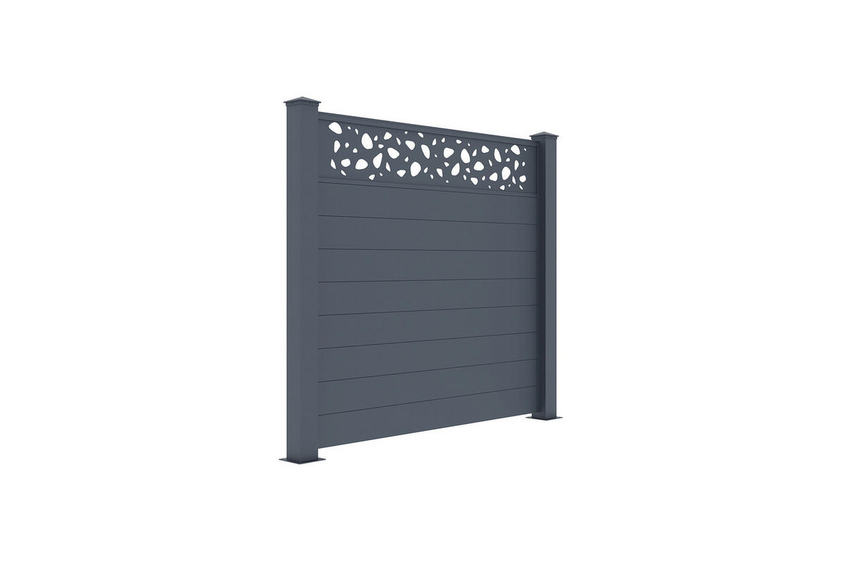 SICHTSCHUTZZAUN 5er-Set Sunny grau 1,9m H.170cm aluminium - Grau, Metall (945/166cm) - Casanoov