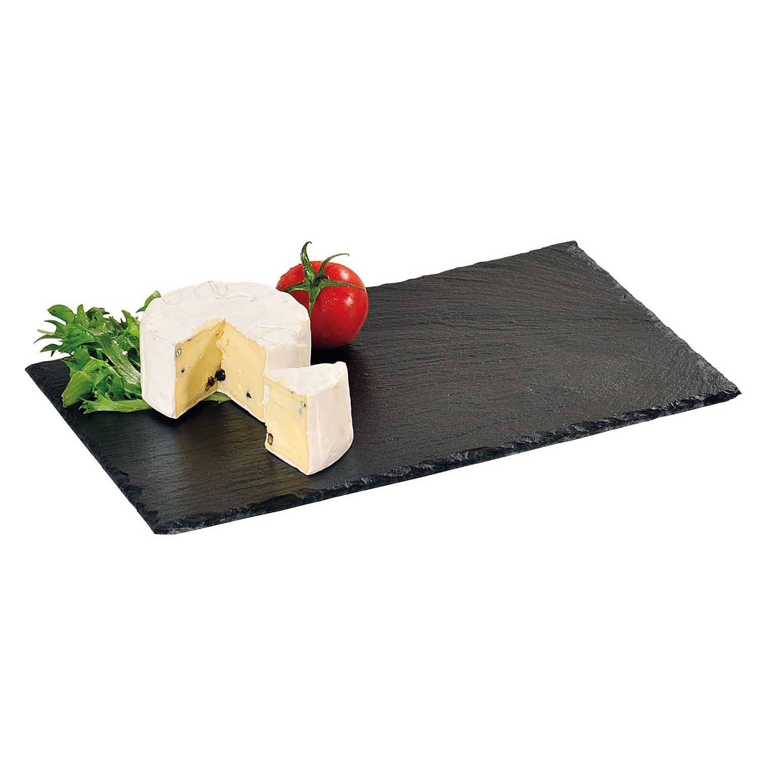 BUFFETPLATTE aus Schiefer 5 Stück - 30 x 20 cm - Schwarz, Stein (30/0.6/20cm) - Kesper
