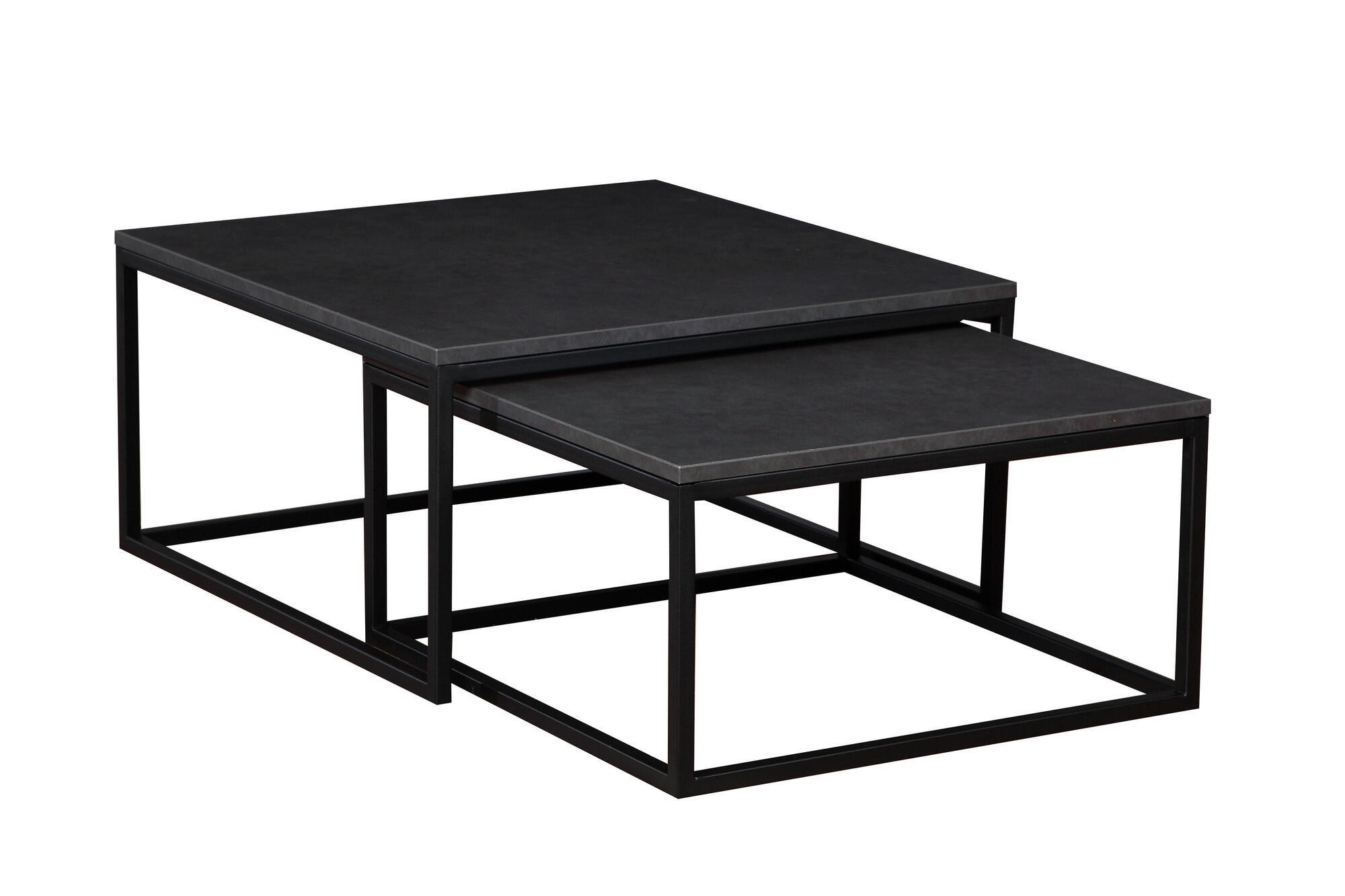Furnlux Couchtisch Schwarz 76x39x76 cm