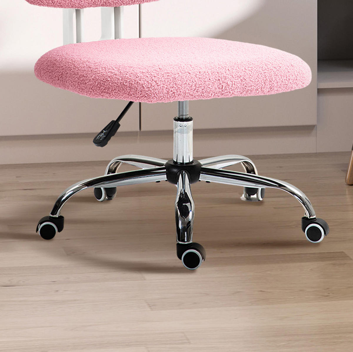 BÜROSTUHL höhenverstellbar 48 x 53 x 80-90 cm Polyester Pink - Pink, Kunststoff (53/90/48cm) - Meubliv