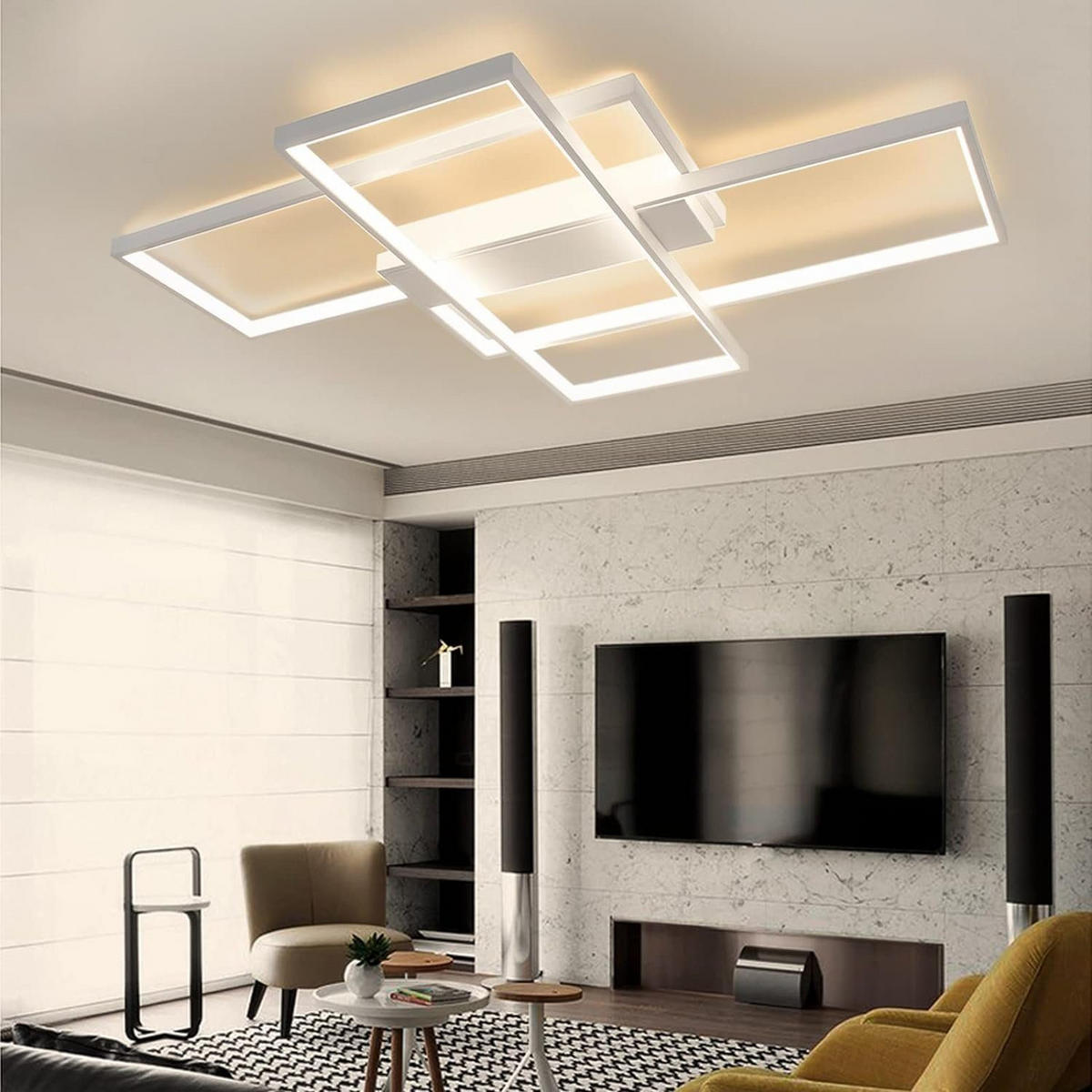 LED-DECKENLEUCHTE Caroline 100/70/8 cm - Weiß, Metall (100/70/8cm) - Nettlife