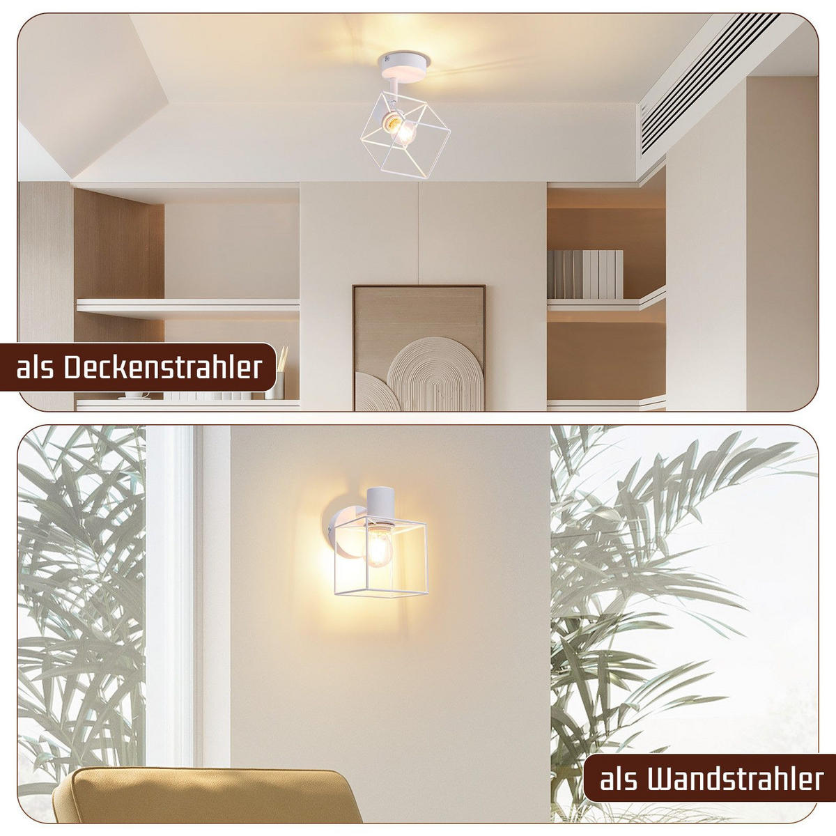 STRAHLER Fürth 1-flammig 10/10/15 cm - Weiß, Metall (10/10/15cm) - Nettlife