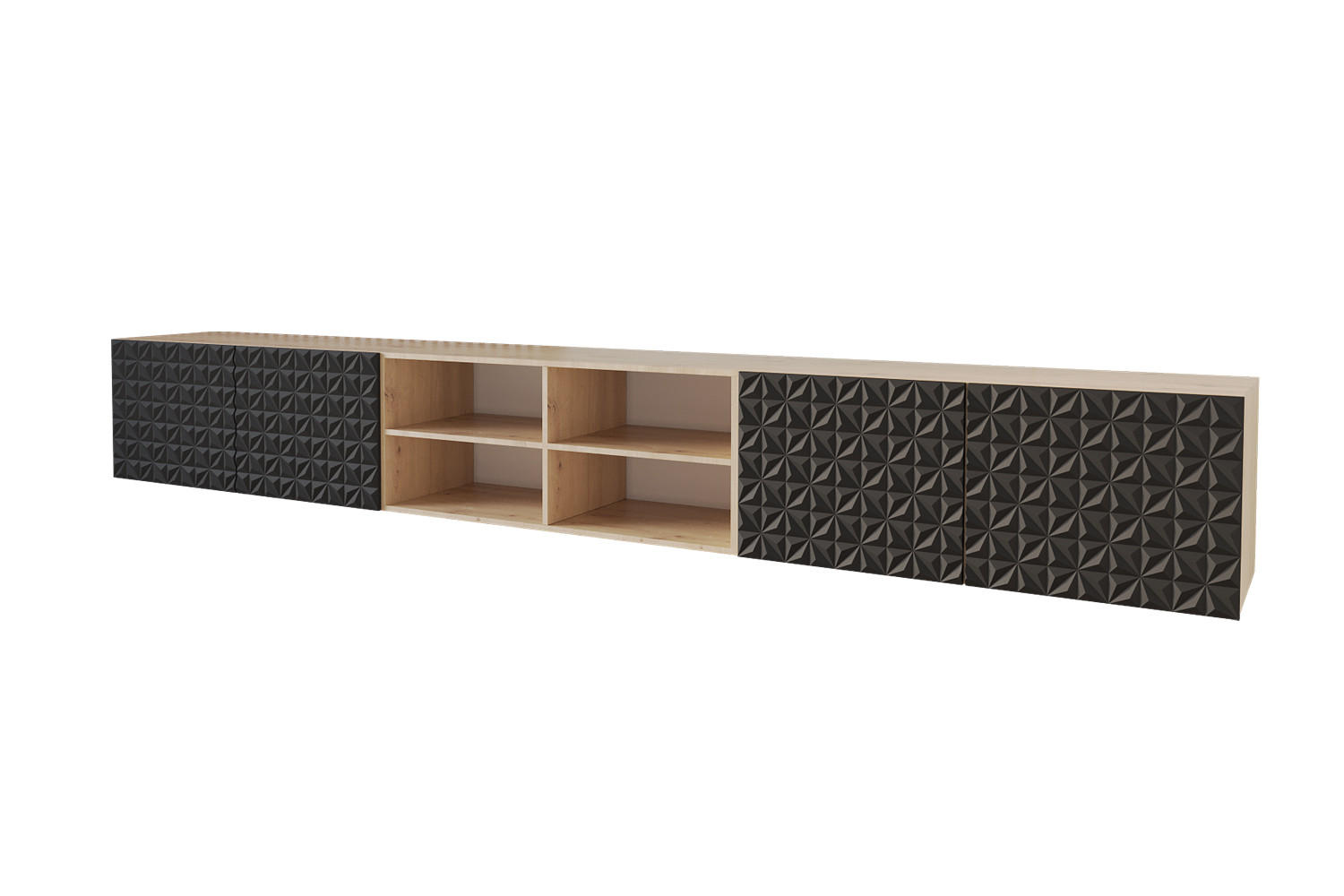 Altdecor Lowboard Schwarz 300x40x40 cm