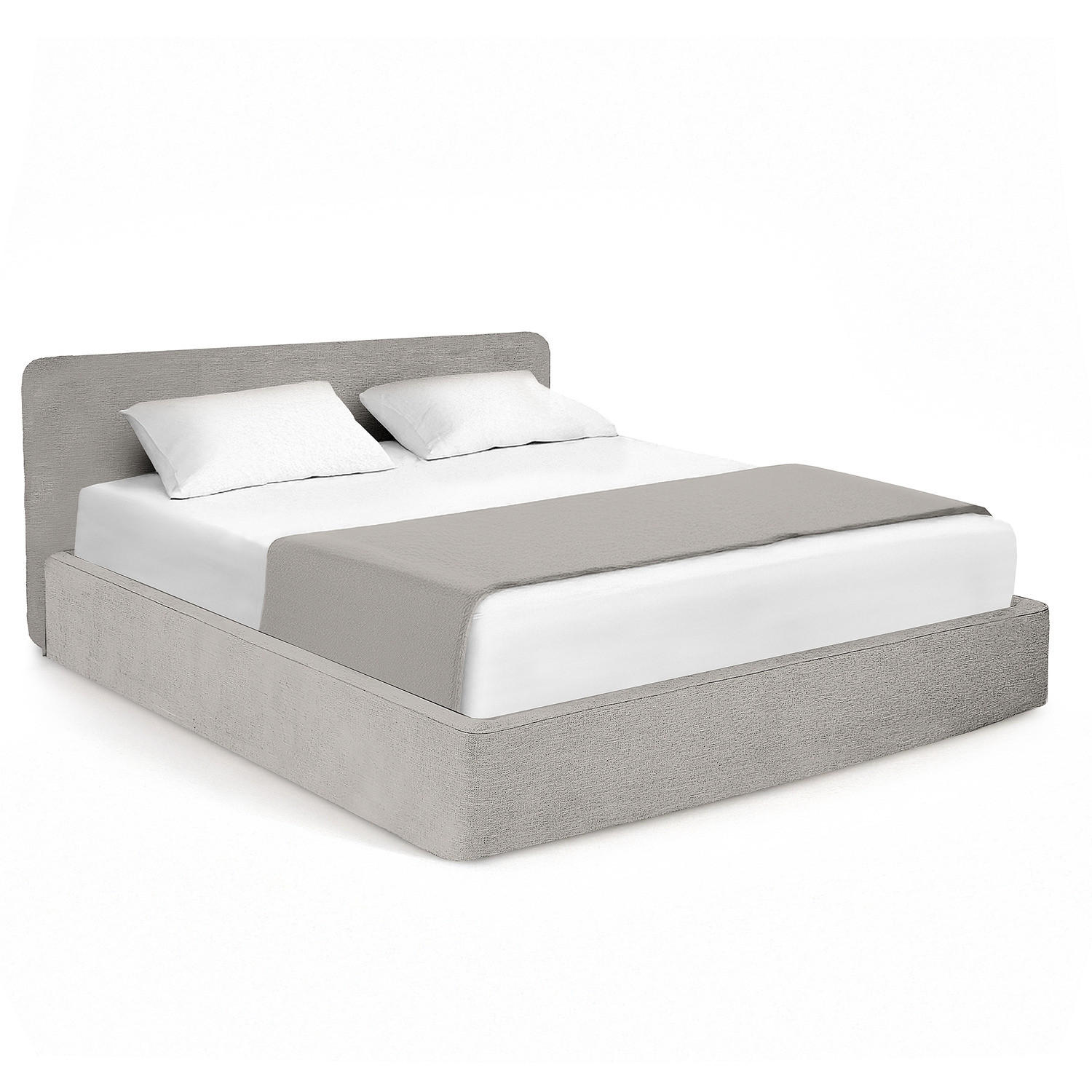 POLSTERBETT - Hellgrau, Holz/Textil (160/200cm) - home24