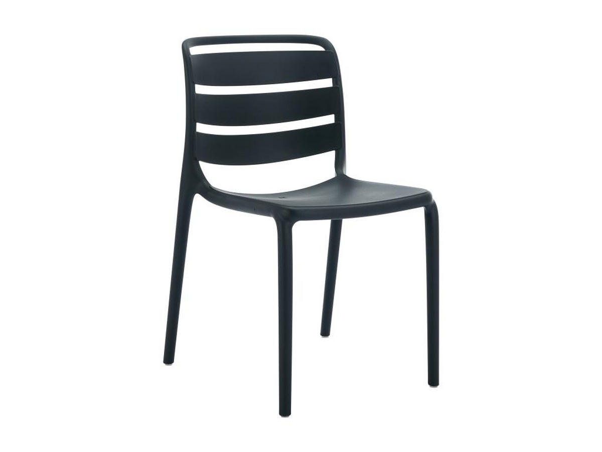 GARTENSTUHL stapelbar 2er-Set - Polypropylen - Schwarz - MOAH von MYLIA - Schwarz, Kunststoff (56.5/81/48cm) - Vente-Unique