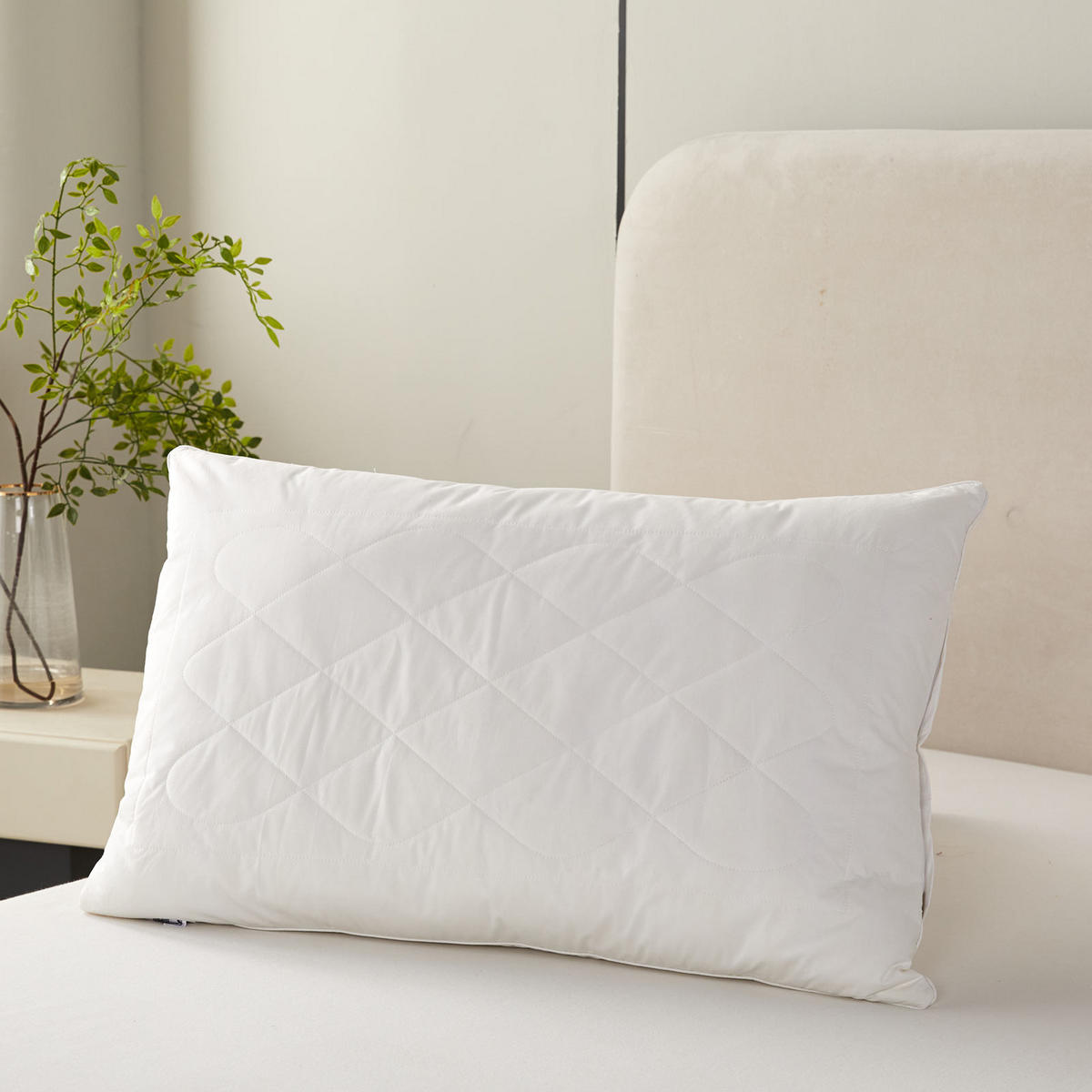 SCHURWOLLE-KISSEN 40/80 cm mittelweich - Weiß, Textil (40/80cm) - Homescapes