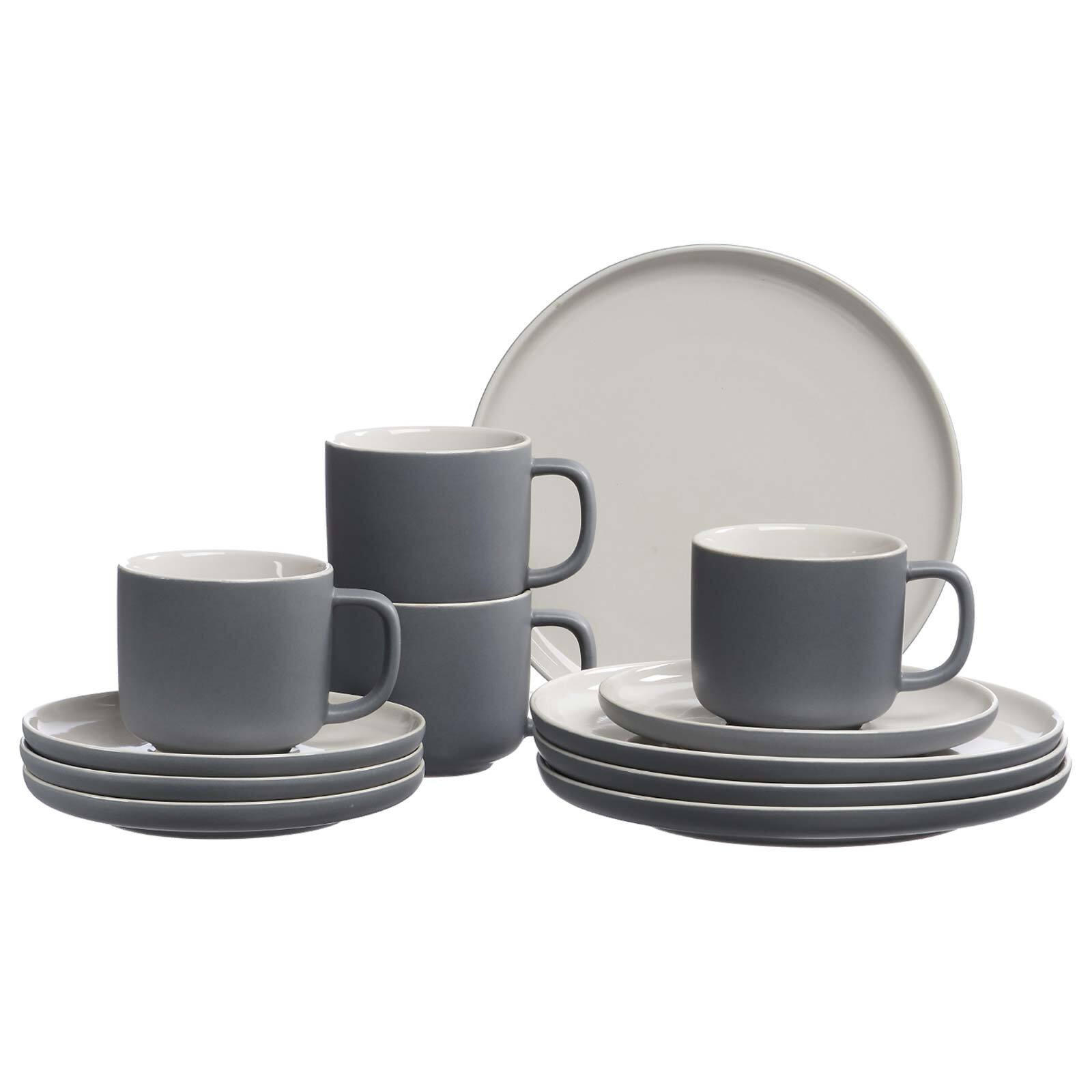 KAFFEESERVICE Jasper grau 12er Set - Grau, Keramik (1/1/1cm) - Ritzenhoff Breker