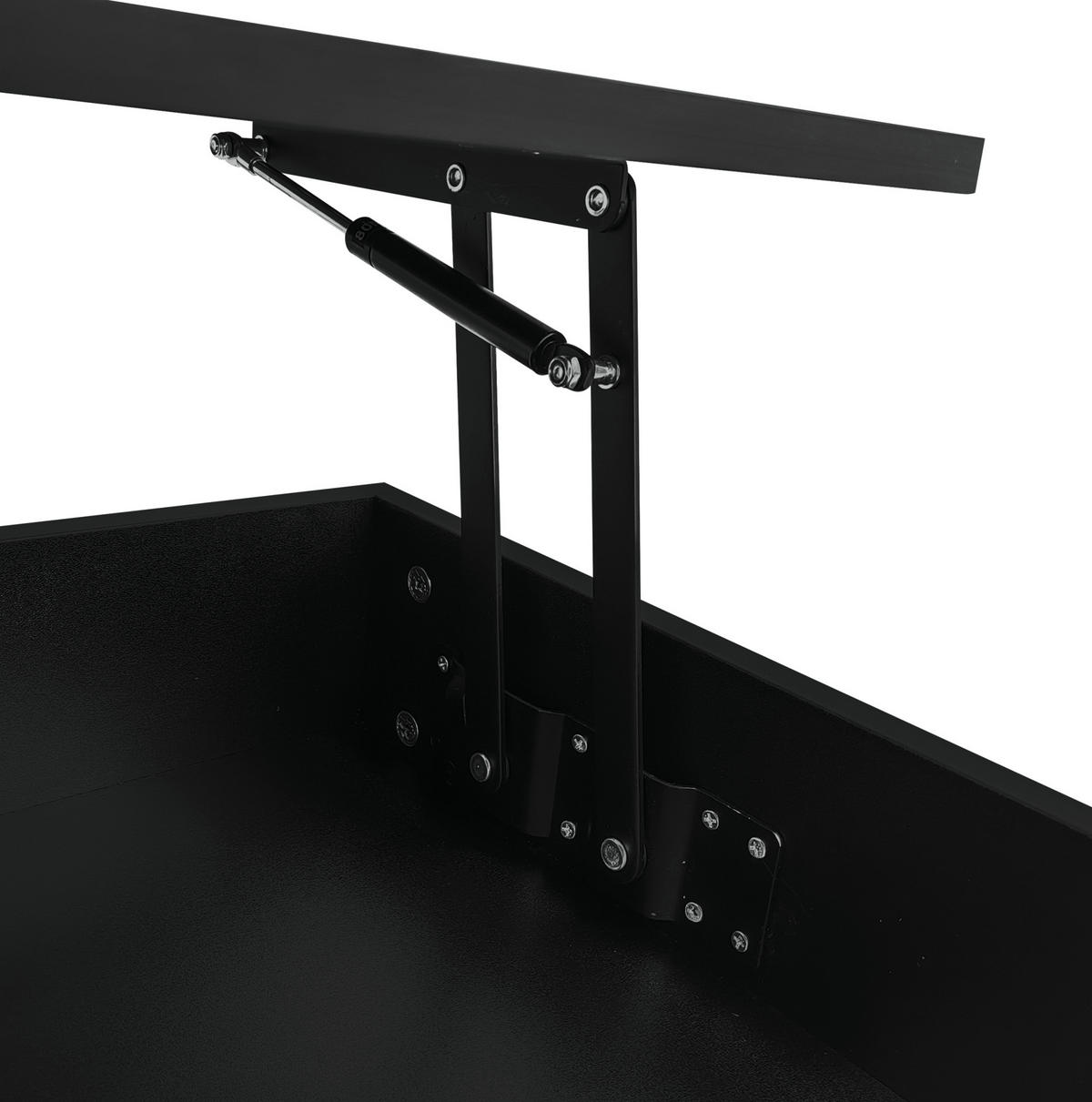 KONFERENČNÍ stolek 100/50/44 cm černý z dřevotřísky s LED osvětlením a hydraulickým zdvihem - černá, kompozitní dřevo (100/50/44cm) - OKWISH