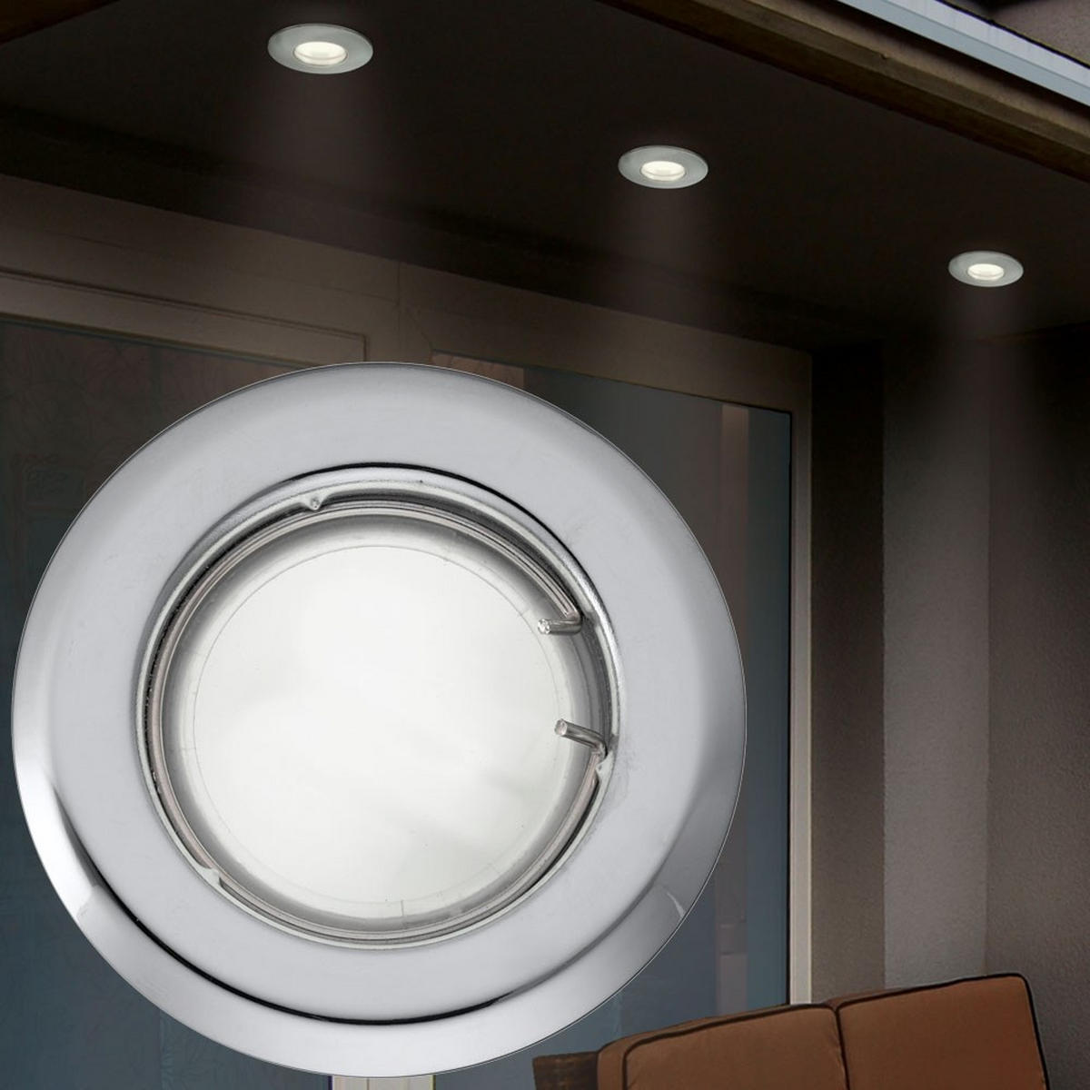 LED EINBAUSTRAHLER Chrom Silber - Silberfarben, Metall (8/8/13.5cm)