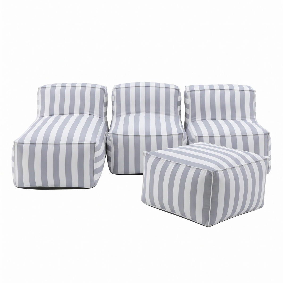 GARTENLOUNGE-SET SOFT SET 3 Grau - Grau, Textil - Muffo