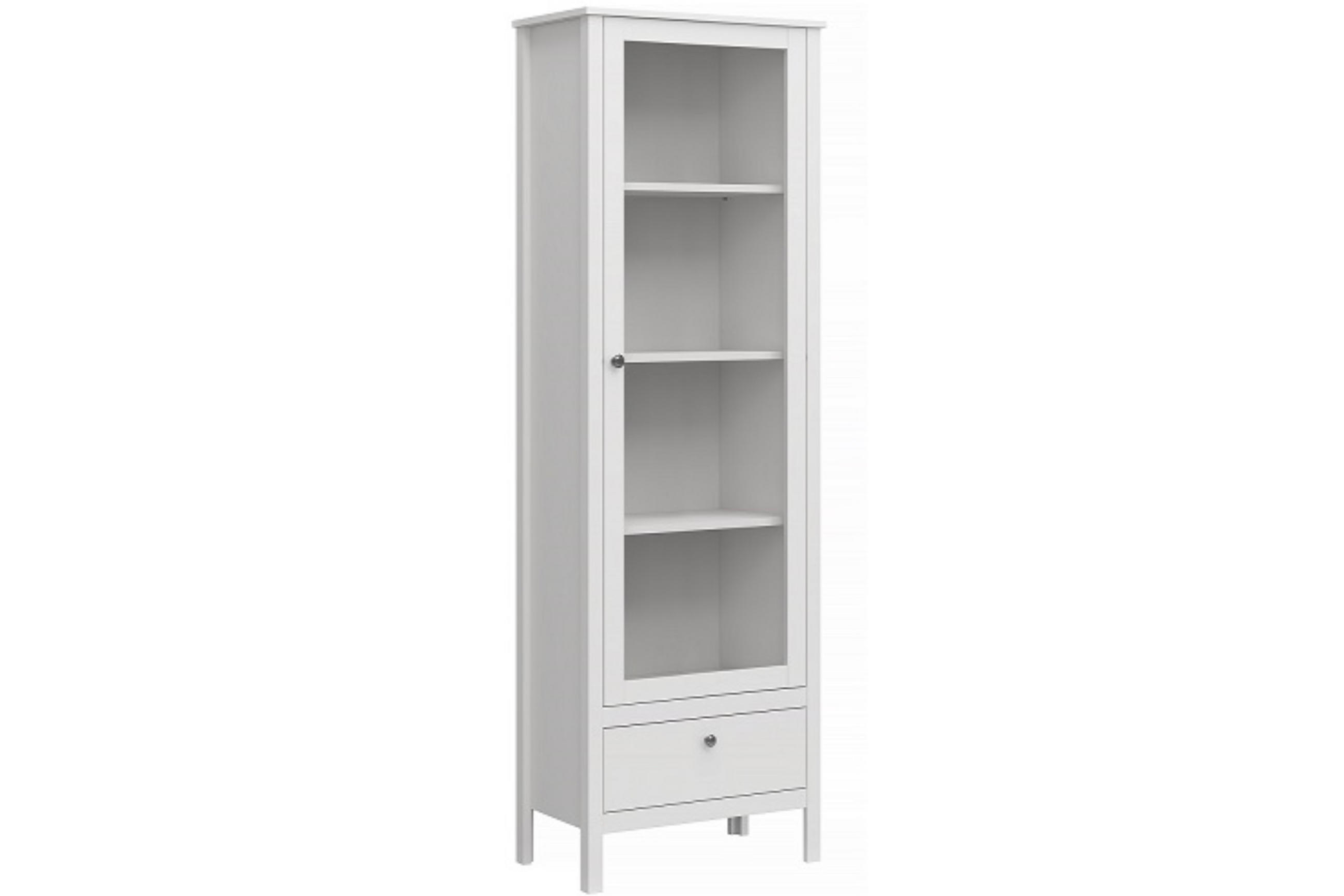 VITRINENSCHRANK FARGE mit Glastür, weiß - Weiß, Holz (65/201/37cm) - KONSIMO®