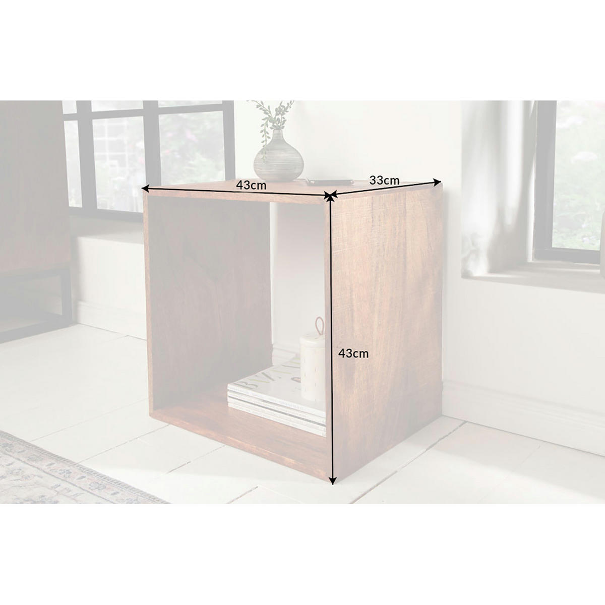 BEISTELLTISCH MAKASSAR Mangoholz Natur 45 cm - Braun, Holz (33/43/43cm) - riess-ambiente
