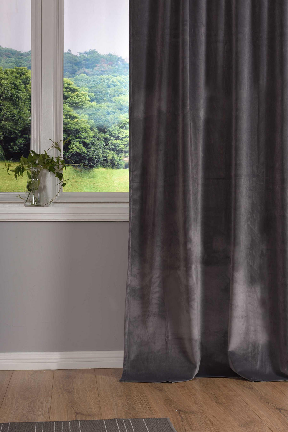 VORHANG 2ER SET MILANO HxB 280x135 cm Grau - Grau, Textil (135/280cm) - Gardinenbox