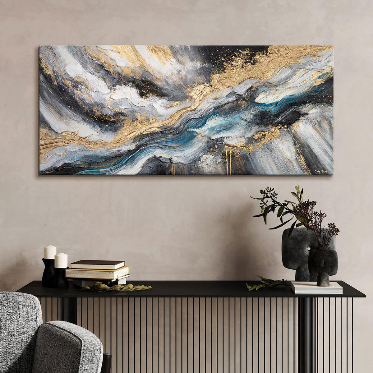 GEMÄLDE Weg der Elemente auf Keilrahmen 115x50 cm - Multicolor, Holz (115/50cm) - YS-art gallery