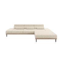 ELEKTRISCHES ECKSOFA Rechts MONA 316x205x85 Creme Velours - Creme, Holzwerkstoff/Textil (316/205cm) - ALTDECOR