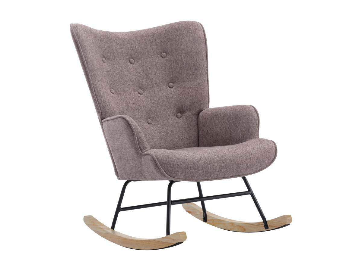 SCHAUKELSESSEL - melierter Stoff - Taupe - ELMINA II - Braun, Textil (68/91/86cm) - Vente-Unique