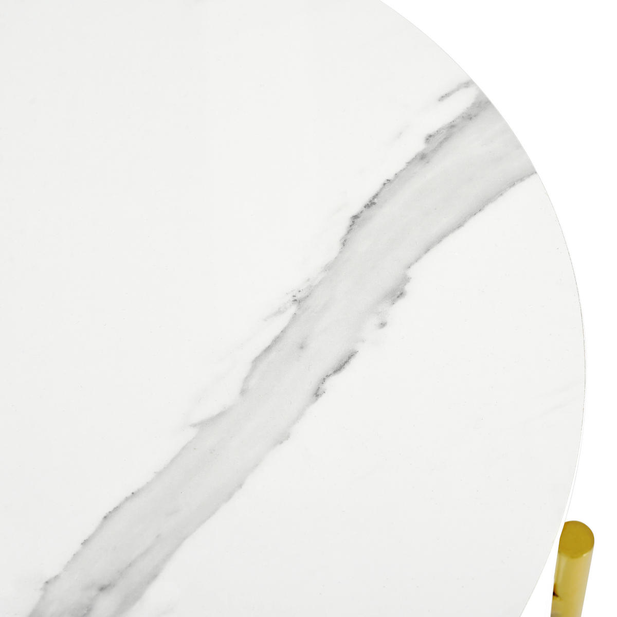 COUCHTISCH DE-019 Marmoroptik Weiß/Gold - Weiß, Holzwerkstoff (50/50/51cm) - ComfortXL