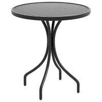 GARTENTISCH DE-14091 mit Lattenplatte Schwarz - Schwarz, Metall (66/66/71.5cm) - ComfortXL