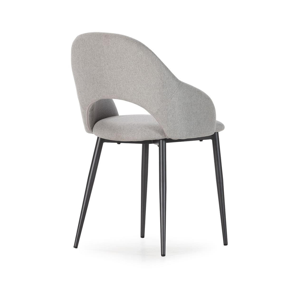 STÜHLE 2er-Set mit Stoffbezug und Metallfüßen 57/84/54 cm - Grau, Textil (57/84/54cm) - Calicosy