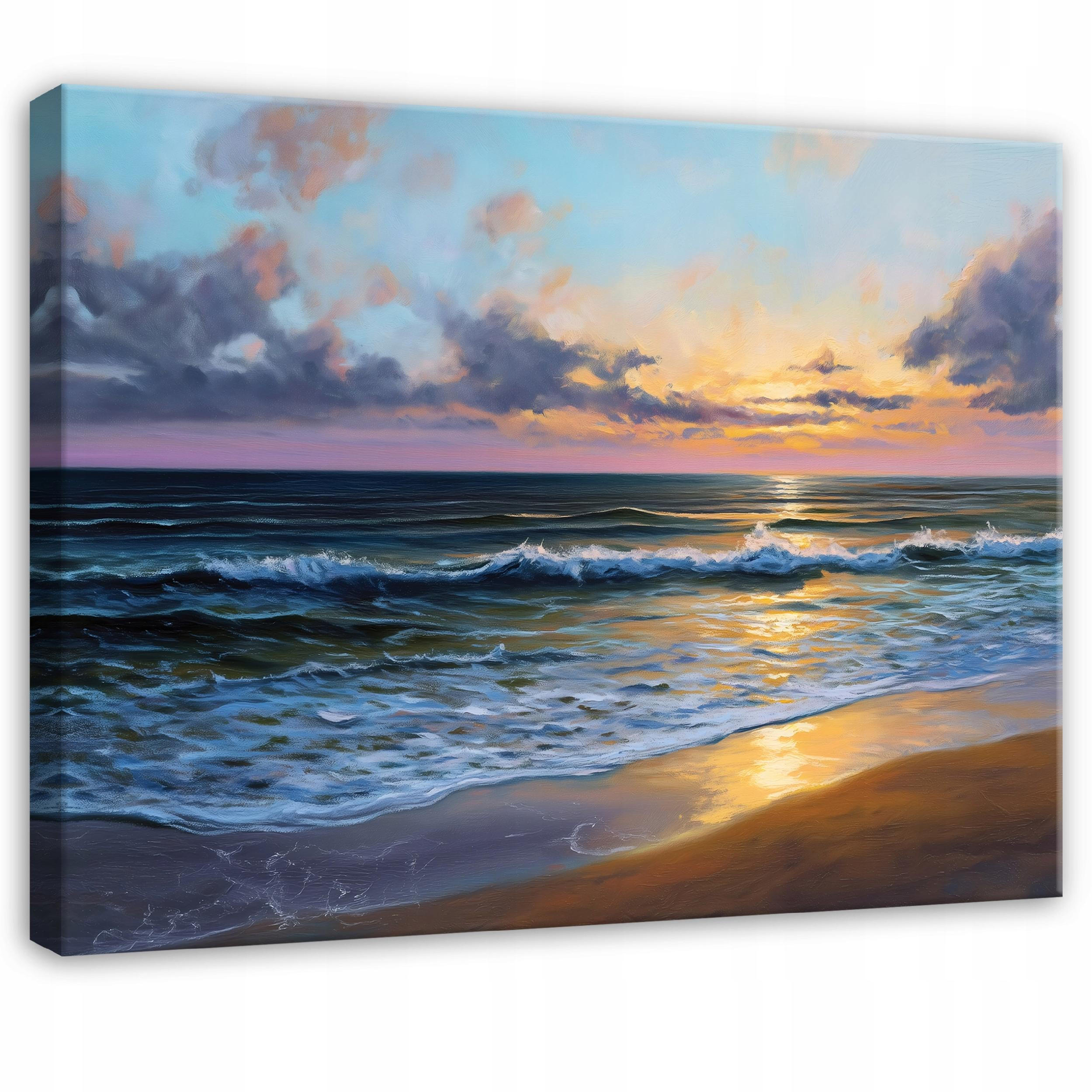 LEINWANDBILD Strand Meer Blau 100x70 cm - Multicolor, Holzwerkstoff (100/70cm) - Wallarena