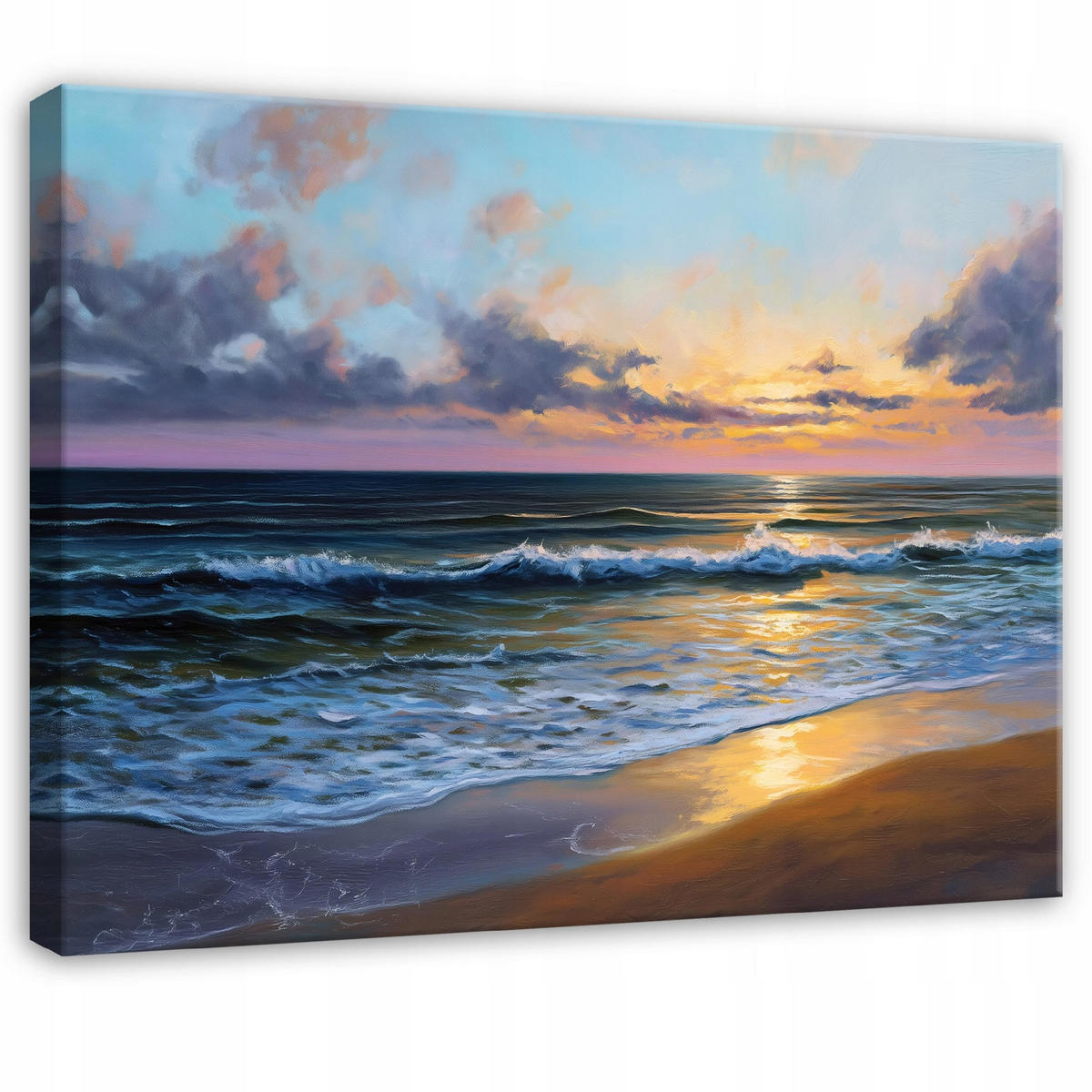 LEINWANDBILD Strand Meer Blau 120x80 cm - Multicolor, Holzwerkstoff (120/80cm) - Wallarena