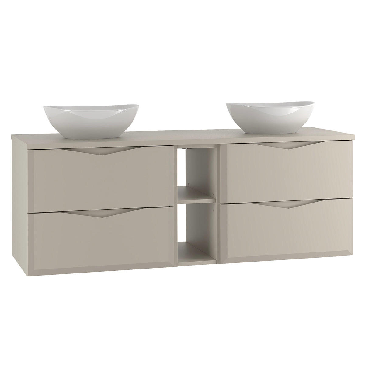 BADMÖBEL 140.6cm Ellie 2er-Set Kaschmir - Beige, Holzwerkstoff (140.6/52.2/46.5cm) - Petits-meubles