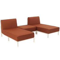 GARTENSOFA mit 3 Sitzplätzen, Terrakotta - Rot, Textil (128/78/144cm) - Oviala