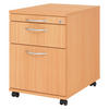 ROLLCONTAINER - mit Hängeregistratur 58/42,8/59 cm in Buchefarben Bogengriff (Metall) - Buchefarben, Holzwerkstoff (42.8/59/58cm) - bümö