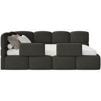 KINDERBETT Cloudy Braun 120 cm, Bouclé - Schwarz/Braun, Kunststoff/Textil (120/200cm) - Selsey