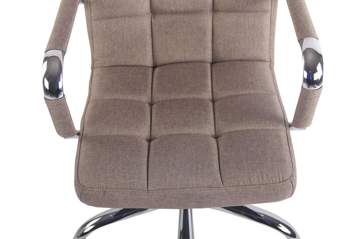 DREHSTUHL Stoff taupe - Taupe/Chromfarben, Textil/Metall (56/94/62cm) - CLP