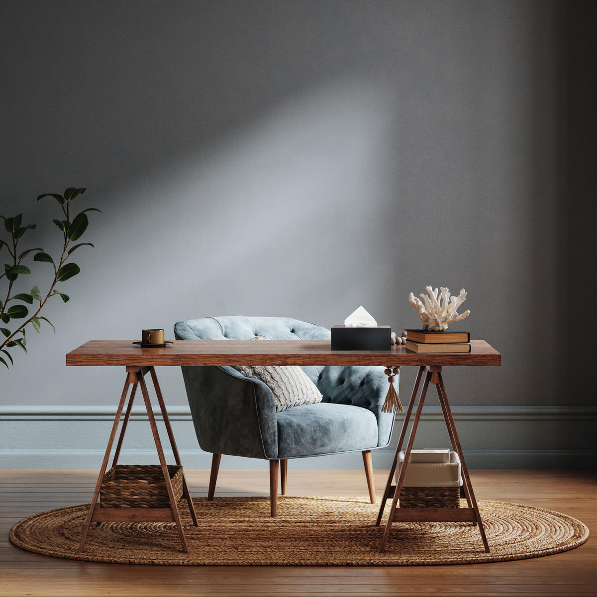 TÜCHERBOX - Multicolor, Holz/Kunststoff (14/26/10cm) - Relaxdays