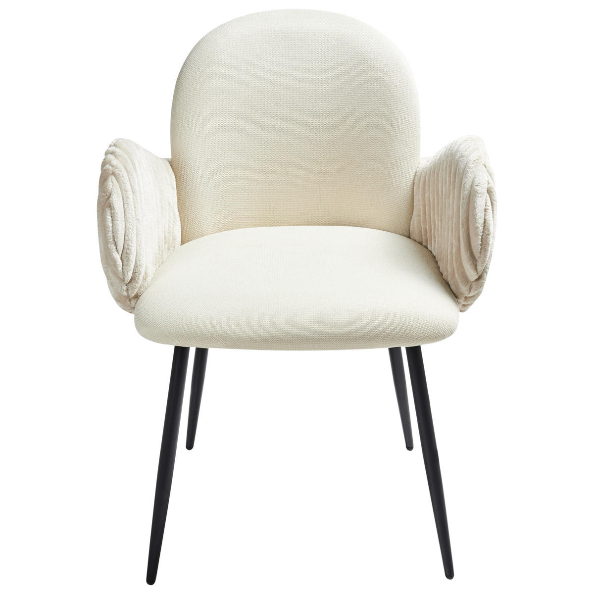 ESSZIMMERSTUHL 2er-Set Hellbeige Amity - Beige/Schwarz, Textil (50/84/56cm) - Beliani