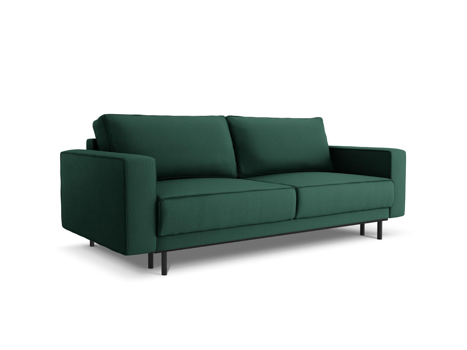 AUSKLAPPBARES-SOFA mit Bettkasten Caro aus strukturiertem Stoff grün 3 Sitzplätze - Grün, Textil (97/93/236cm) - Micadoni