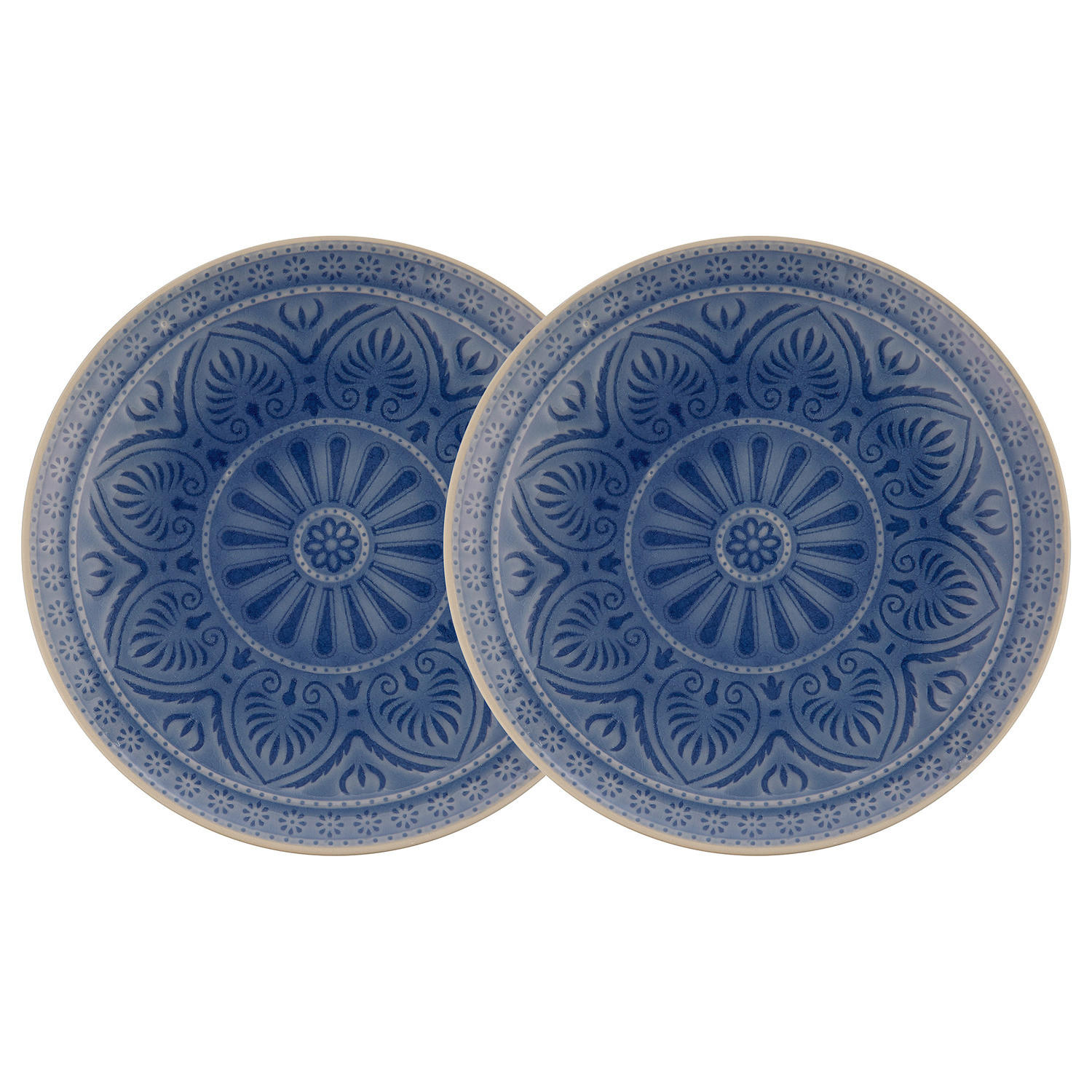 TELLER (2er Set) Sumatra - Blau, Keramik (25/25/3cm) - Butlers